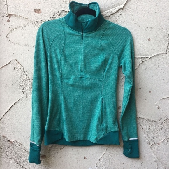 Lululemon Runderful 1/2 Zip Jacket Teal Size 4 - Picture 2 of 11